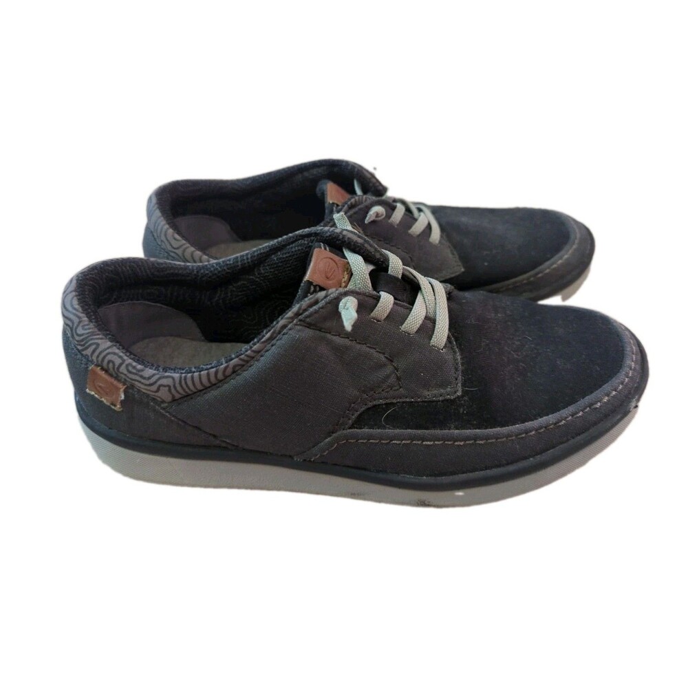 Clarks Sz 7.5M Cantal 26166437 Mens Black Canvas Lifestyle Sneakers Shoes